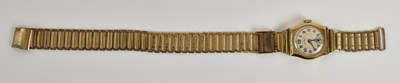 Lot 1529 - NOVORIS; a lady's 9ct yellow gold wristwatch,...
