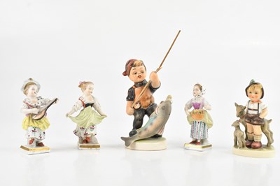 Lot 197 - SITZENDORF; three early 20th century porcelain...