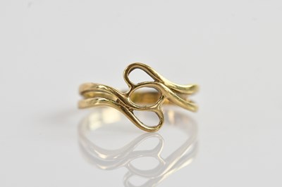 Lot 694 - A 9ct yellow gold openwork dress ring, size M...