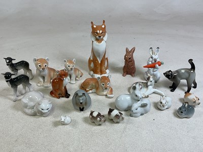 Lot 174 - LOMONOSOV; porcelain animal figures, including...