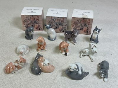 Lot 175 - ROYAL COPENHAGEN; twelve various cats from...