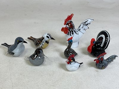 Lot 245 - LANGHAM; crystal glassbirds including turkey,...