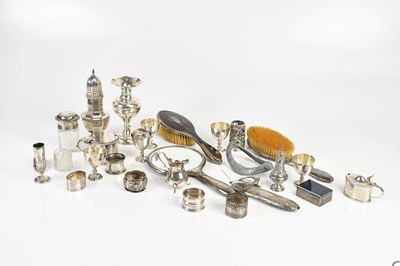 Lot 103 - A collection of hallmarked silver items, to...