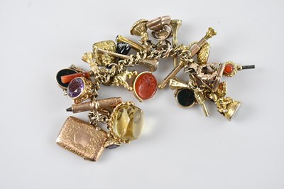 Lot 58 - A good 9ct gold curb link bracelet set with...