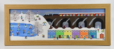 Lot 141 - GORDON BARKER; oil, 'On a Snowy Day Like This',...