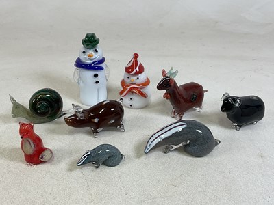 Lot 242 - LANGHAM; crystal glass figures and animals,...