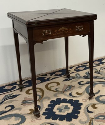 Lot 66 - An Edwardian mahogany and inlaid Art Nouveau...