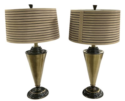 Lot 91 - A pair of modern contemporary brass effect...