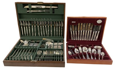 Lot 1089 - A modern cased part setting canteen of silver...