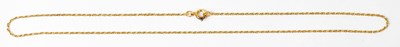 Lot 711 - A 9ct yellow gold fine link chain necklace,...