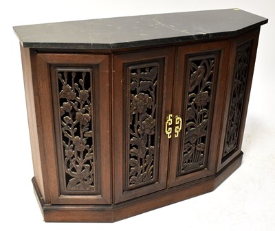 Lot 37 - A modern Chinese hall table, with marble top...