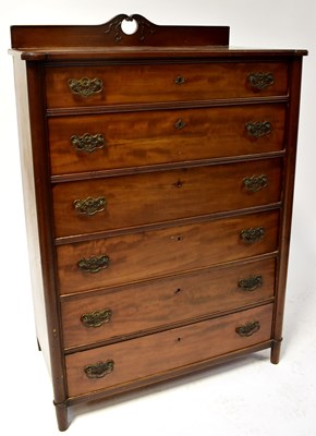 Lot 66 - A late 19th/early 20th century tall mahogany...