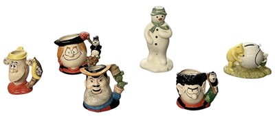 Lot 539 - ROYAL DOULTON; four ceramic character jugs...