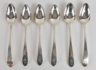 Lot 1126 - Six Irish hallmarked silver tablespoons...