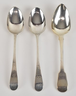 Lot 1158 - Two London hallmarked silver dessert spoons...