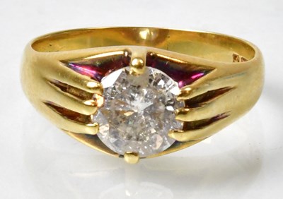 Lot 690 - An 18ct yellow gold ring set with a 1.5ct...