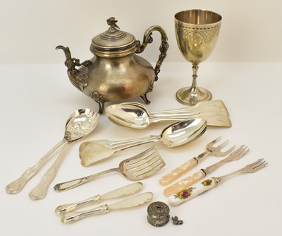 Lot 1090 - FIZAINE; a 19th century white metal ornately...
