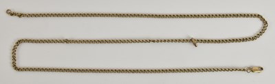 Lot 1317 - A 9ct yellow gold necklace with lobster claw...