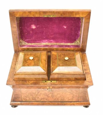 Lot 283 - A 19th century high quality burr walnut tea...