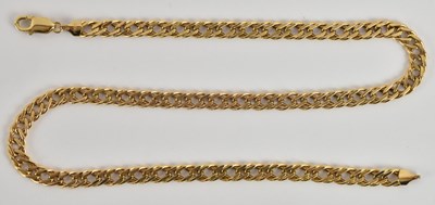 Lot 1319 - A 9ct yellow gold interlocking flat link...