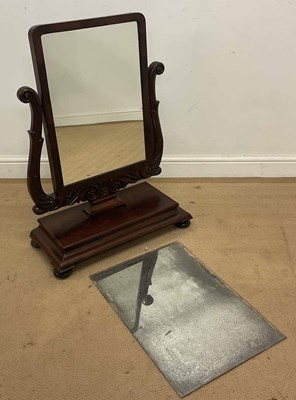 Lot 545 - A mahogany mirror, fitted with a replacement...