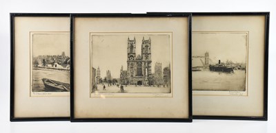 Lot 1617 - WALTER EDWIN LAW; three etchings, Westminster...
