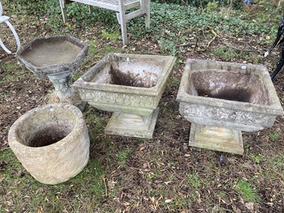 Lot 1237 - Two reconstituted stone garden planters,...
