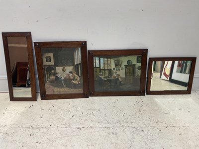 Lot 1618 - Two oak framed prints, 62 x 52cm, with two oak...