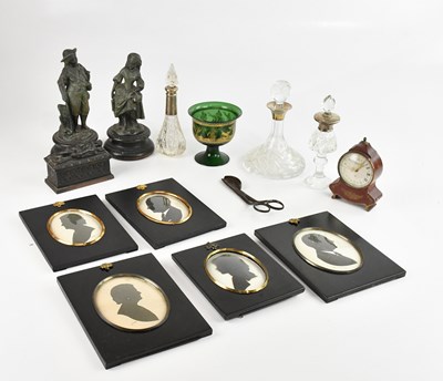 Lot 1450 - A pair of Victorian spelter figures, on...