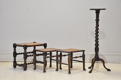 Lot 1156 - A mahogany jardiniere stand, with barley twist...