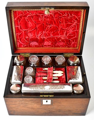 Lot 258 - A wooden vanity box, the lid with inlaid...