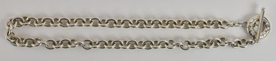 Lot 1348 - TIFFANY & CO; a white metal belcher link...