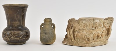 Lot 307 - A Roman style miniature twin handled amphora,...
