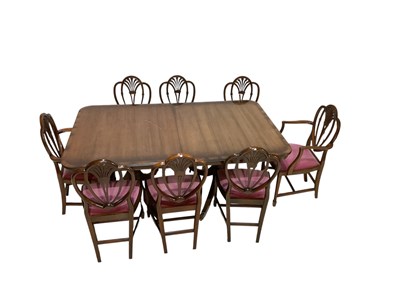 Lot 1019 - A set of ten reproduction Hepplewhite style...