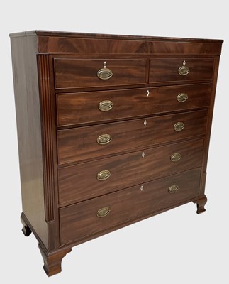 Lot 1026 - An early 19th century mahogany chest of large...