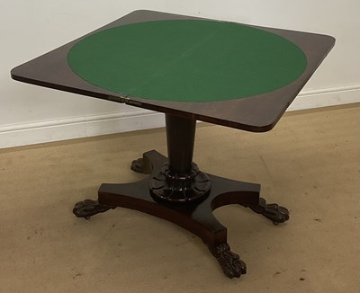 Lot 489 - A Victorian rosewood fold-over card table,...