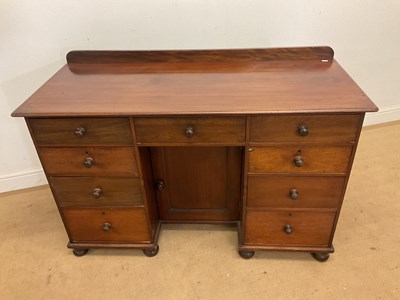 Lot 544 - A Victorian mahogany pedestal desk, with an...