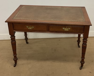 Lot 530 - A small mahogany table with twin drawer and...