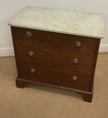 Lot 497 - A chest of three graduating drawers with...
