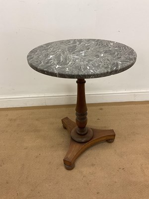 Lot 525 - A marble topped occasional table on mahogany...