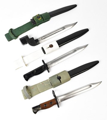 Lot 436 - Three British bayonets, comprising an L1A3 SLR...