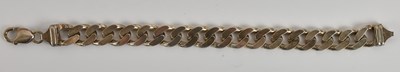 Lot 1418 - A modern Italian 925 silver flat Cuban link...