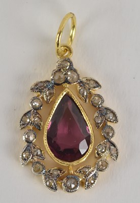 Lot 1334 - A 925 silver gilt rhodolite garnet and diamond...