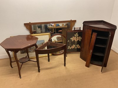 Lot 648 - A quantity of mahogany furniture and mirrors,...