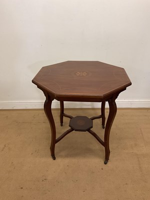 Lot 504 - An Edwardian inlaid mahogany octagonal centre...