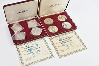 Lot 1512 - JOHN PINCHES; two cased sets of four sterling...