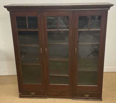 Lot 508 - A 19th century mahogany bookcase cabinet, with...