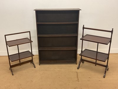 Lot 554 - An early 20th century open oak bookcase,...
