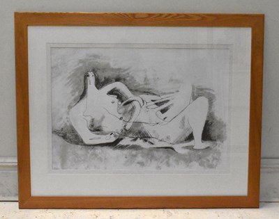Lot 44 - AFTER HENRY MOORE (1898-1986); print, abstract...