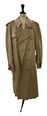 Lot 410 - BURBERRYS; a gentleman's cream overcoat, with...